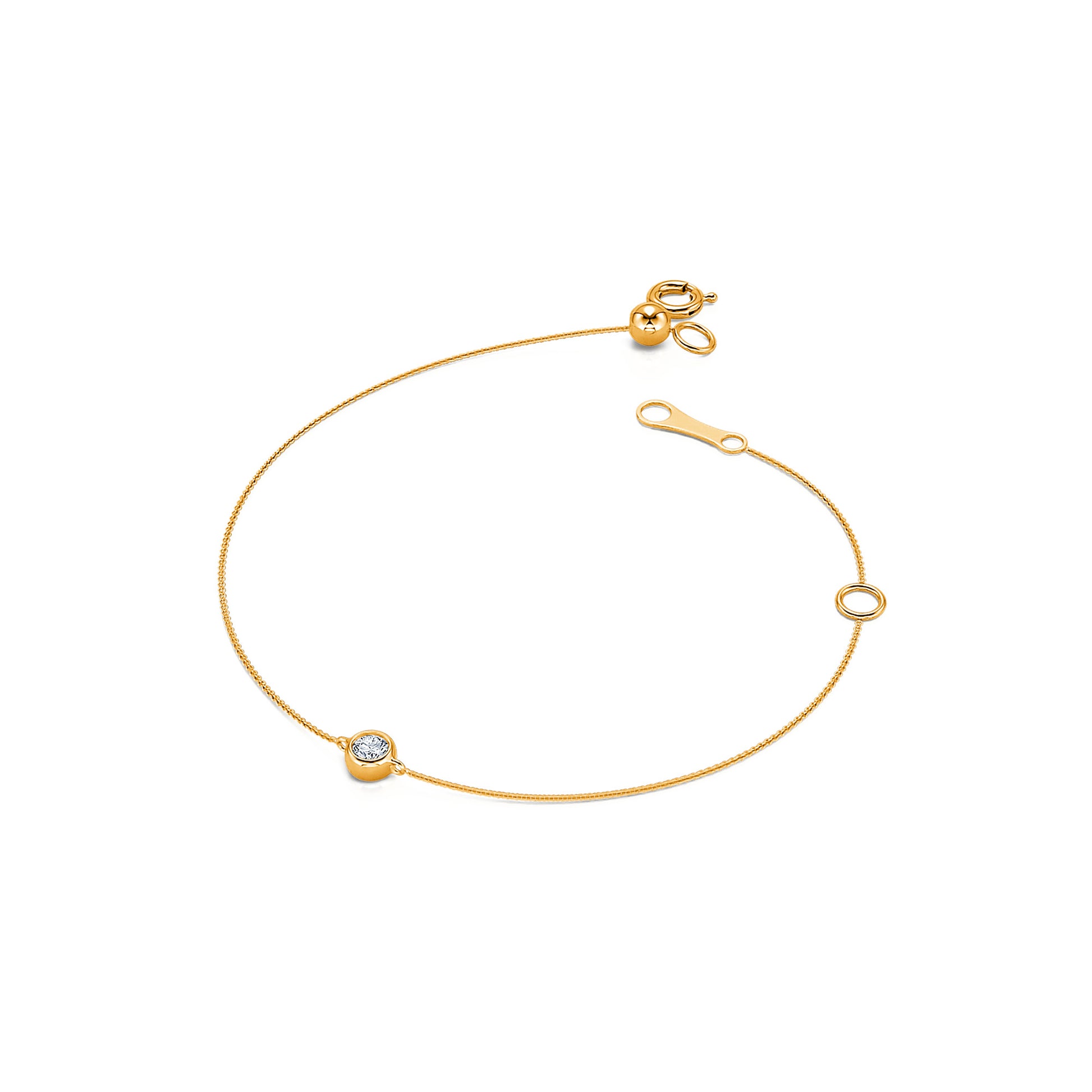 Bracelet or jaune diamant serti clos Liv 1