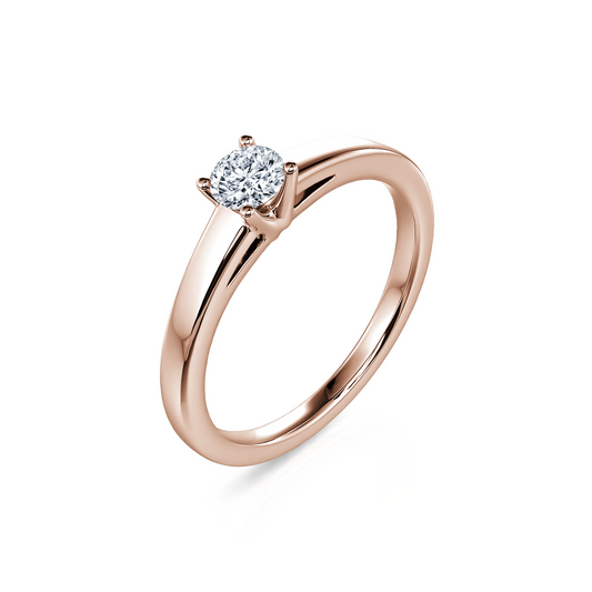 Nora - Solitaire diamant or rose #2