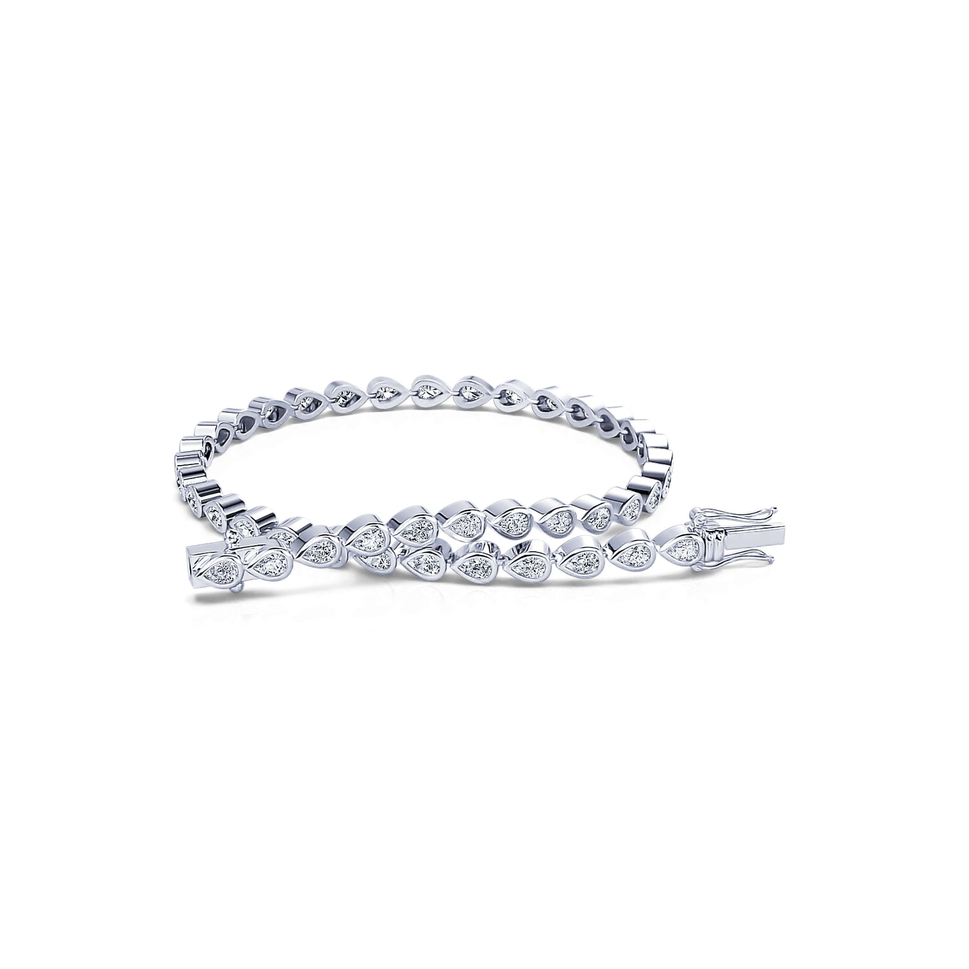 Bracelet tennis diamant poire or blanc Anna 1