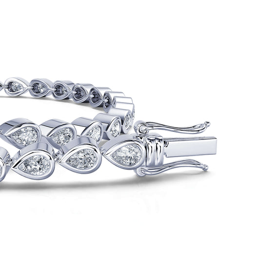 Anna - Bracelet tennis diamant poire or blanc #2