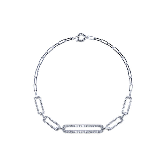 Mily - Bracelet mallion or blanc diamant #2