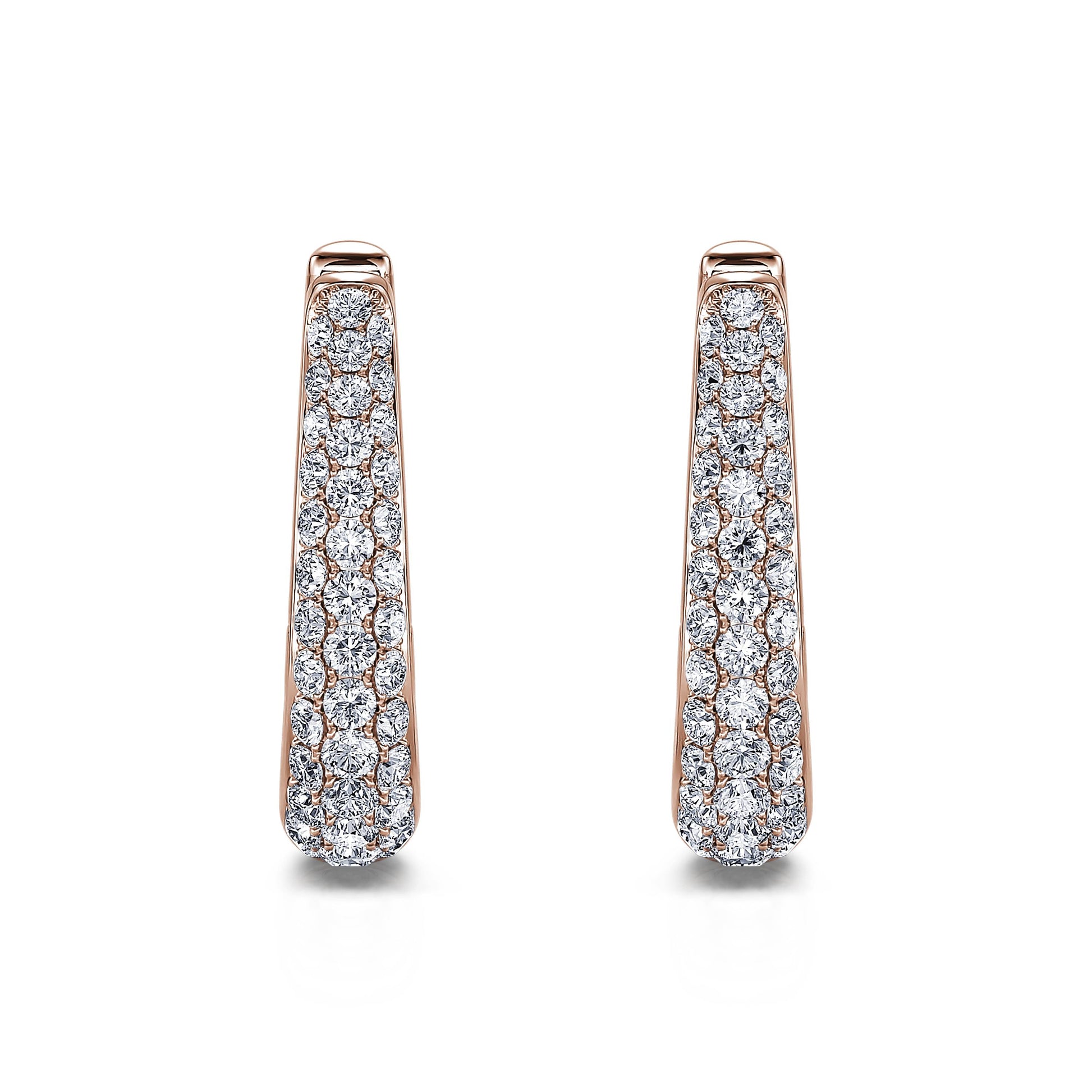 Créoles diamant or rose Tilda 1