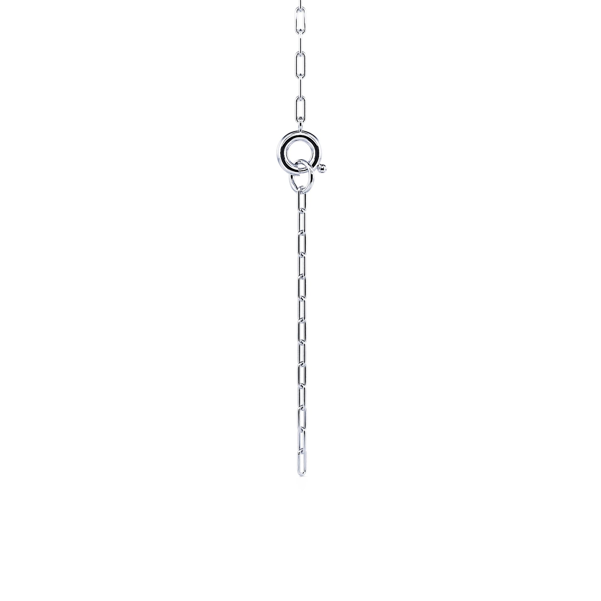 Collier chaîne un maillon ovale serti or blanc Amélie 4