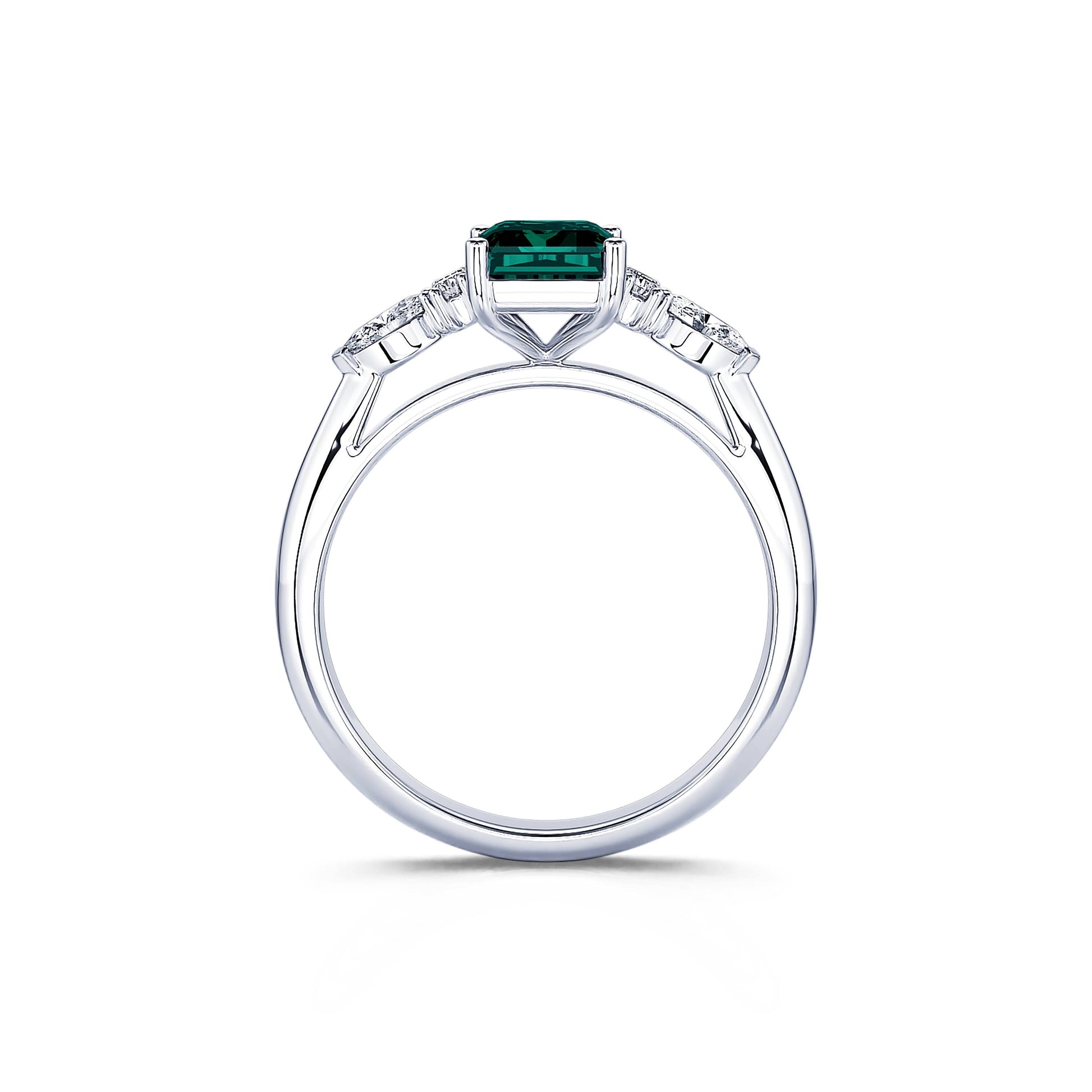 Bague de fiançailles en platine, tourmaline verte et diamant Ciara Tourmaline Verte 4