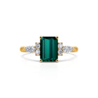 Bague de fiançailles Ciara tourmaline verte or jaune