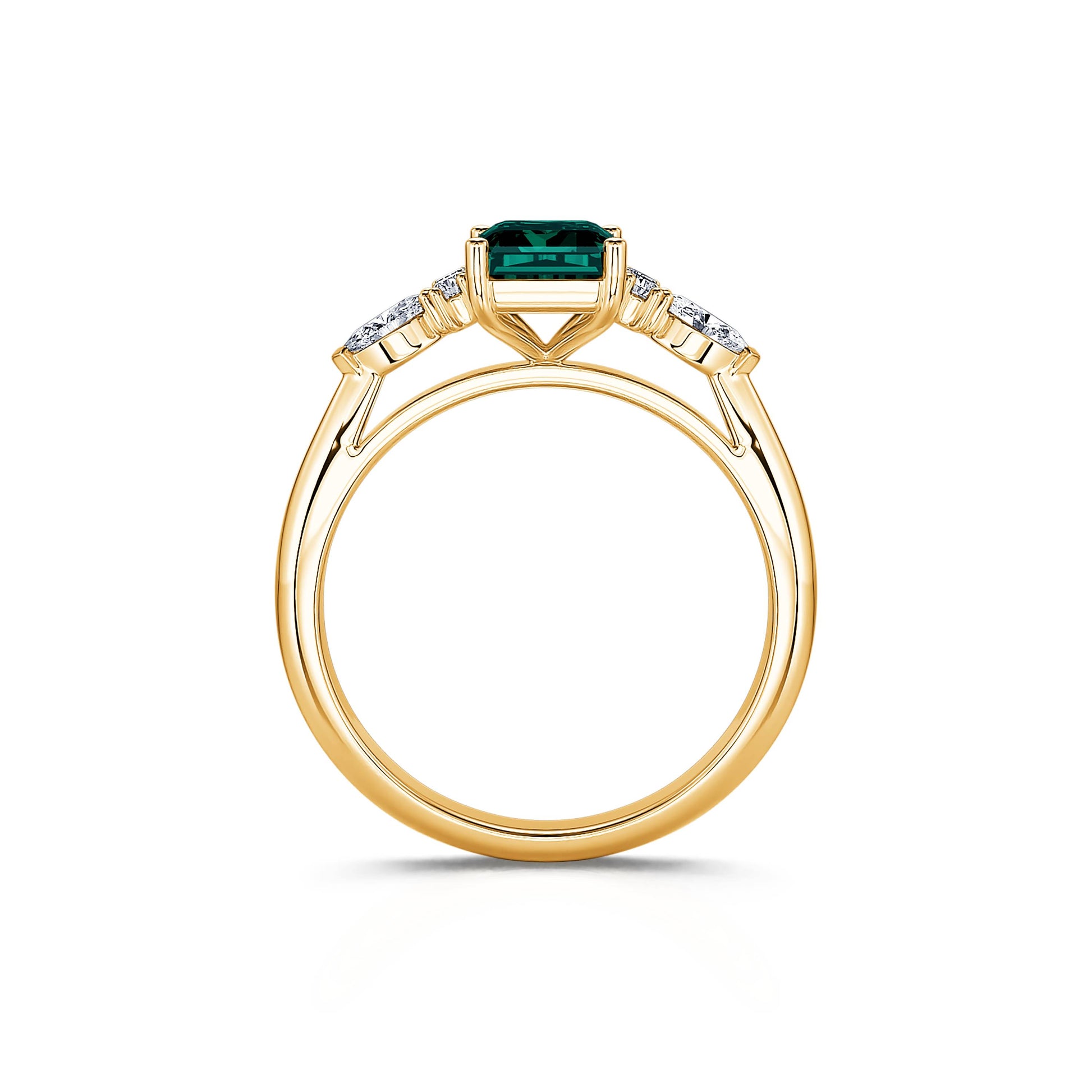 Bague de fiançailles en or jaune, tourmaline verte et diamant Ciara Tourmaline Verte 4