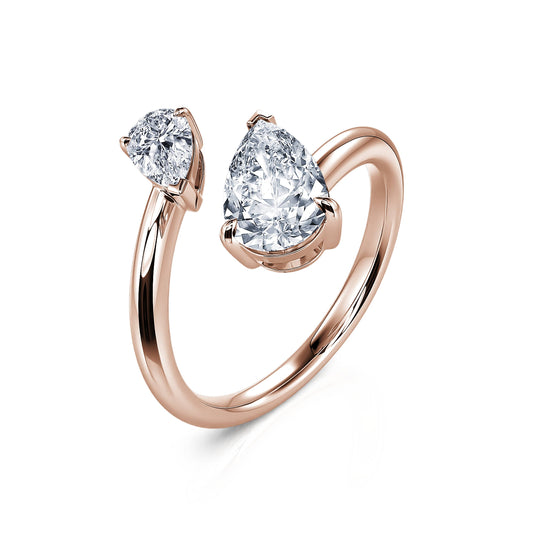 Tandem Lab - Bague Toi & Moi diamant de synthèse en or rose #2