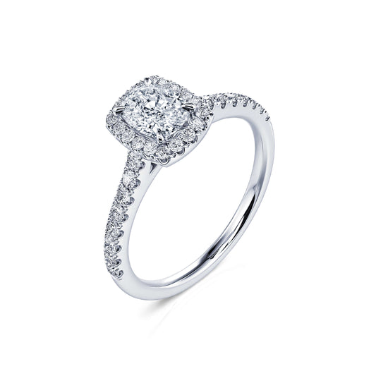 Grace - Bague de fiançailles platine diamant coussin #2