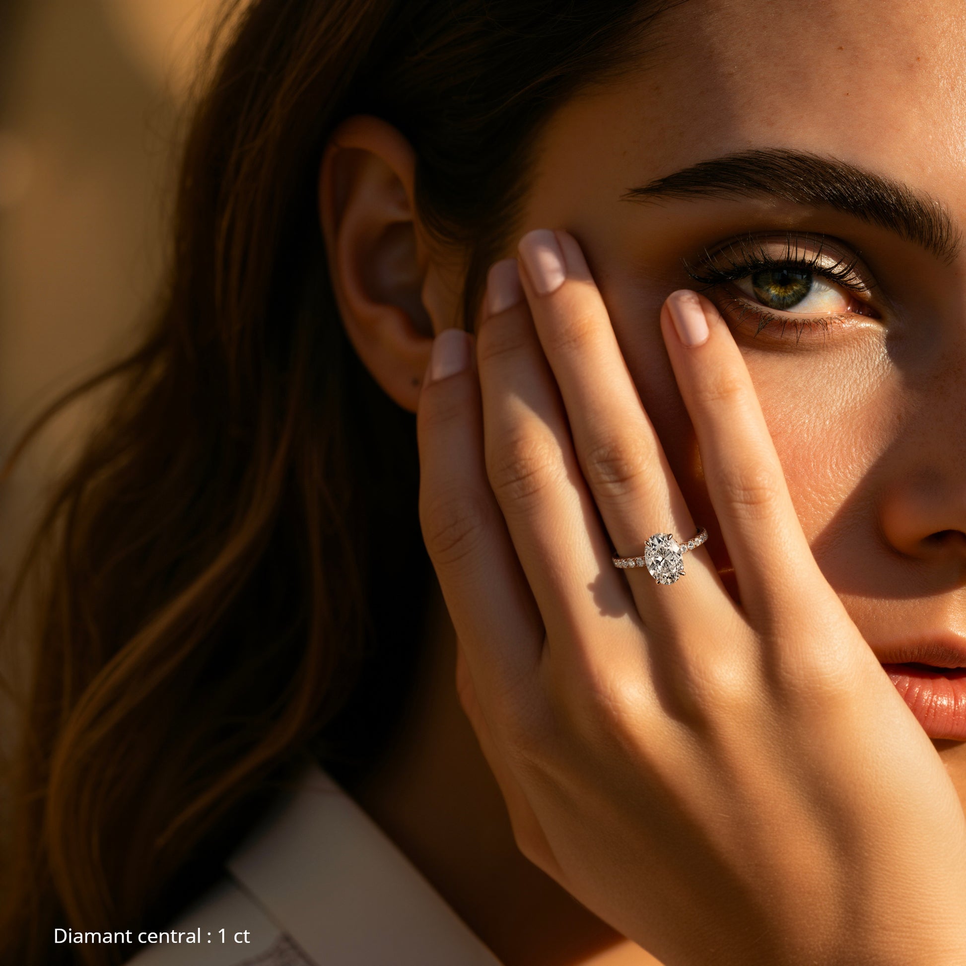 Solitaire platine diamant ovale Lou 6