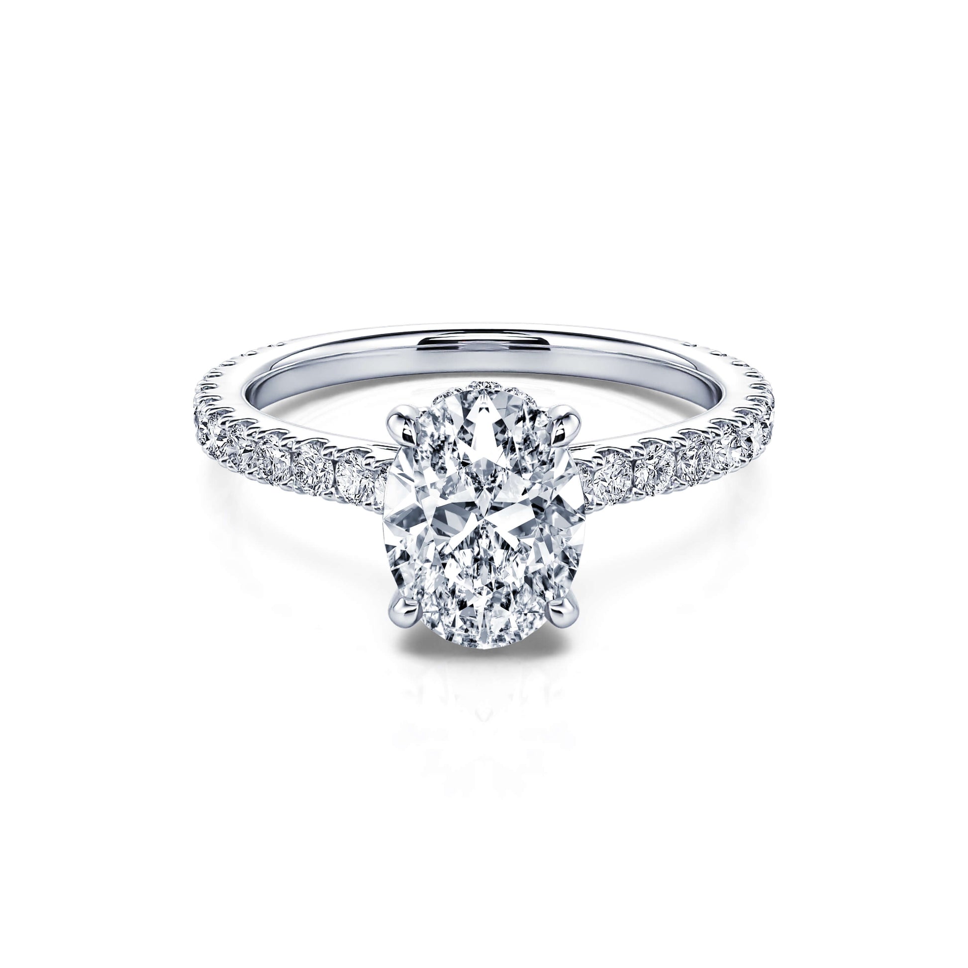 Solitaire platine diamant ovale Lou 1