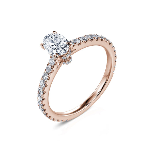 Lou - Solitaire or rose diamant ovale #2
