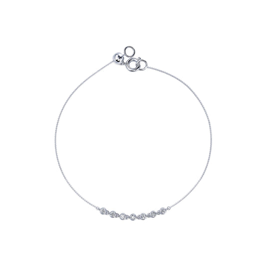 Gaya - Bracelet or blanc diamant serti clos #2