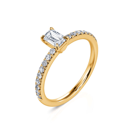Romane - Solitaire or jaune diamant émeraude   #2