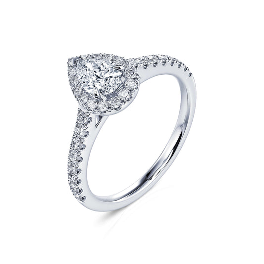 Théa - Bague de fiançailles platine diamant poire #2