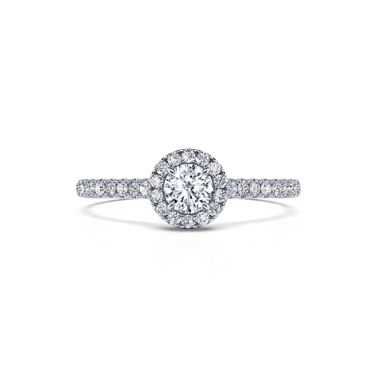 Victoria - Bague de fiançailles platine diamant rond #1