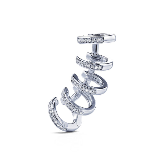 Agnès - Mono boucle d'oreille clip or blanc #2