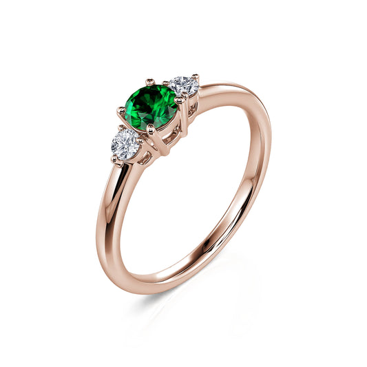 Alaia Emeraude - Bague en or rose émeraude et diamant #2