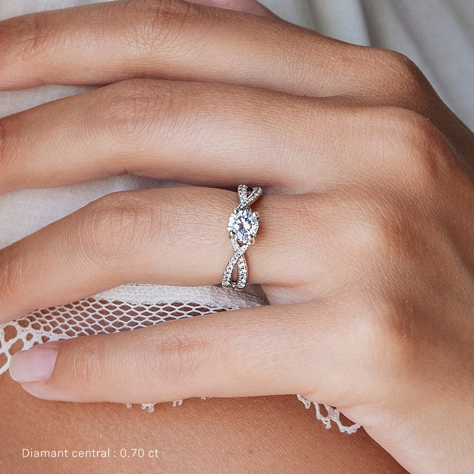 Solitaire platine diamant Alessandra 7