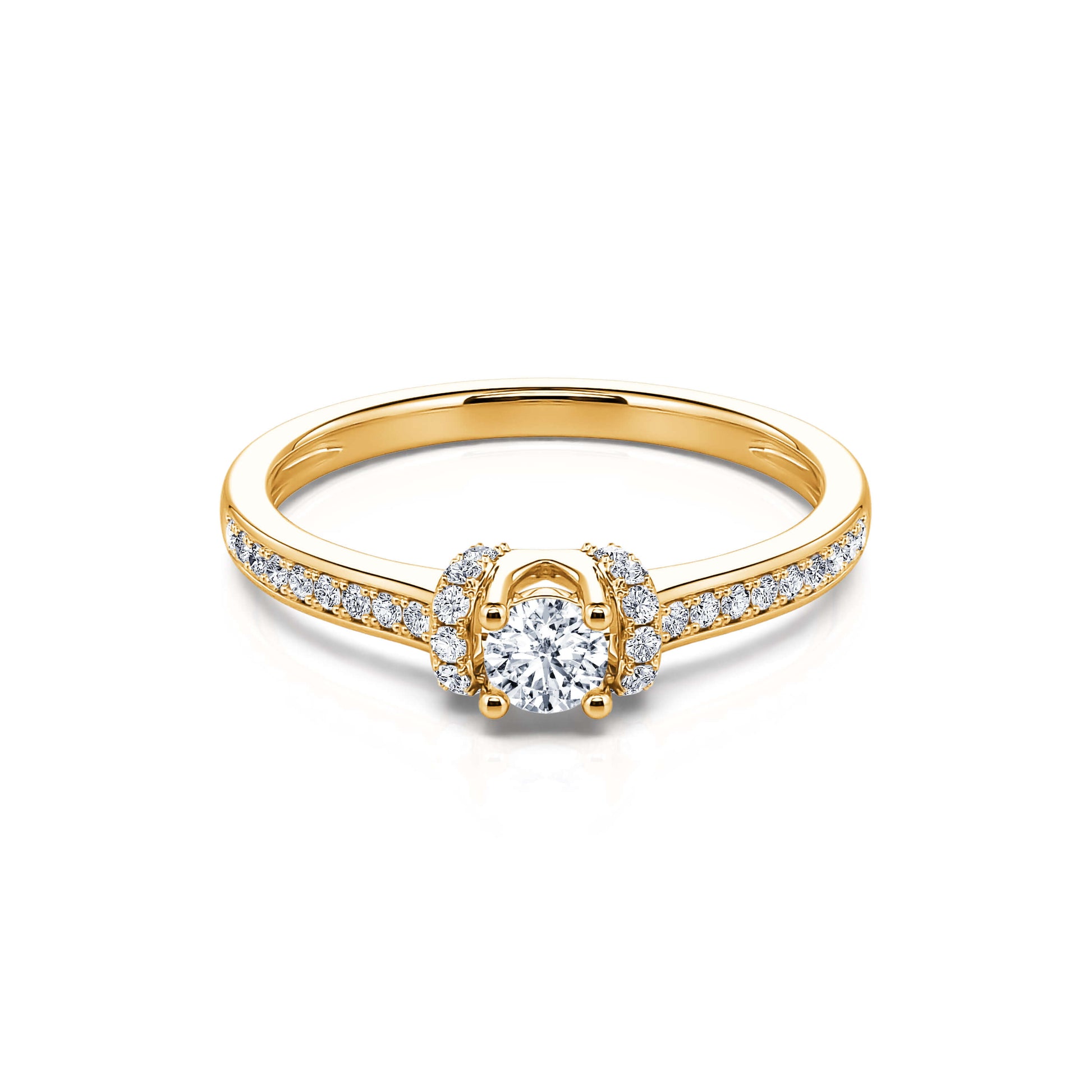 Solitaire or jaune diamant accompagné Amarilys 1