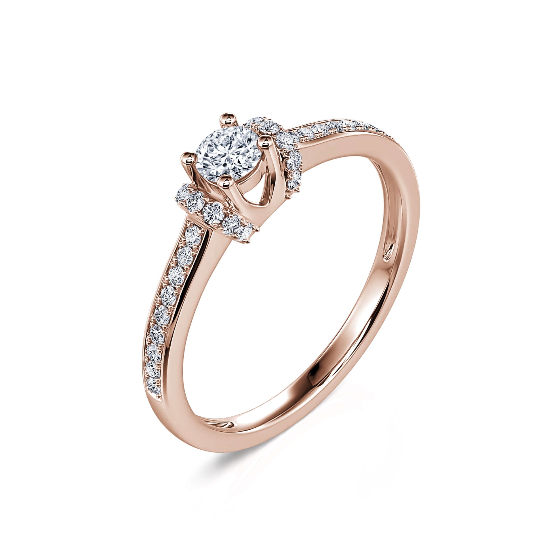 Solitaire or rose diamant accompagné Amarilys 2