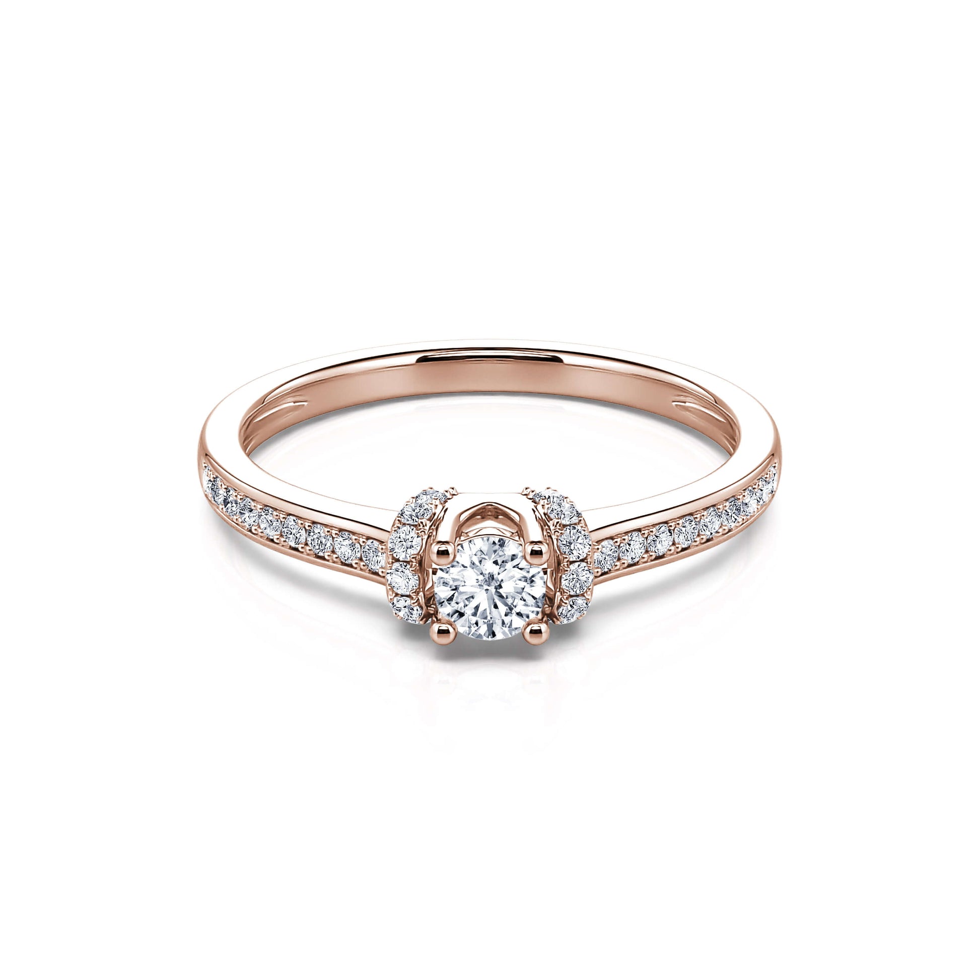 Solitaire or rose diamant accompagné Amarilys 1