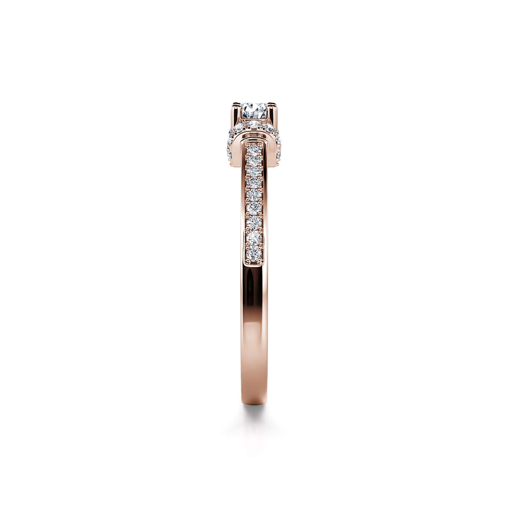 Solitaire or rose diamant accompagné Amarilys 3