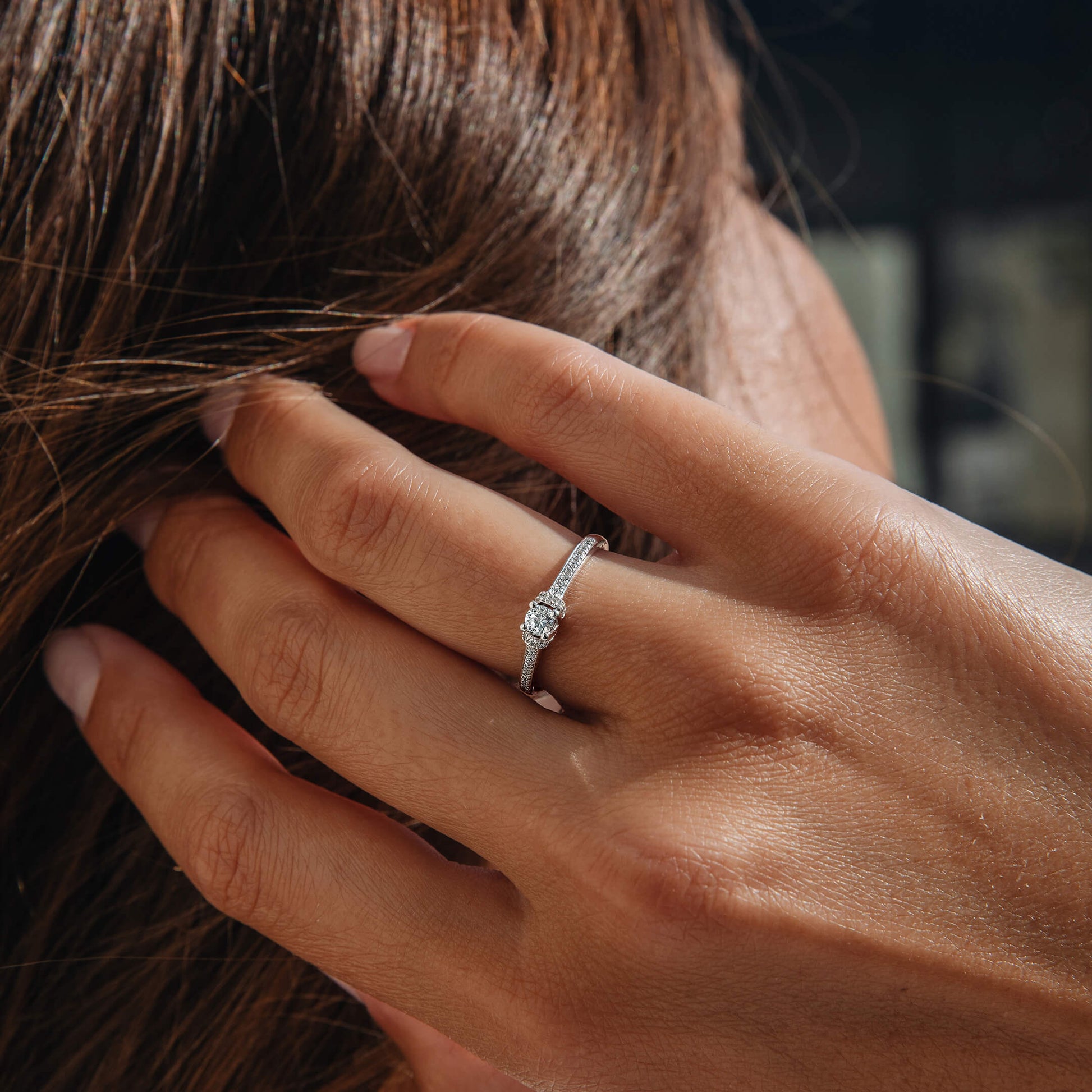 Solitaire or rose diamant accompagné Amarilys 5