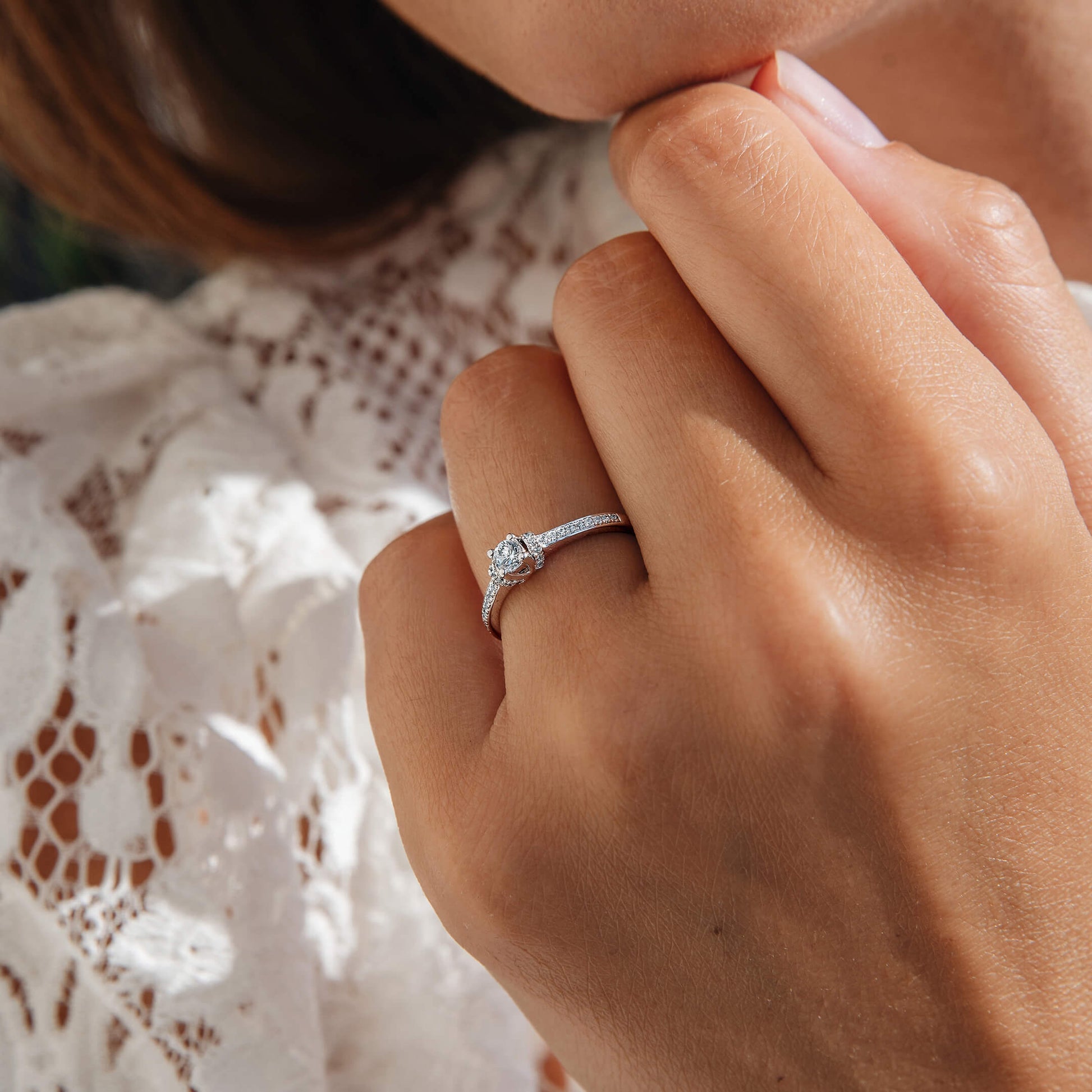 Solitaire or rose diamant accompagné Amarilys 7