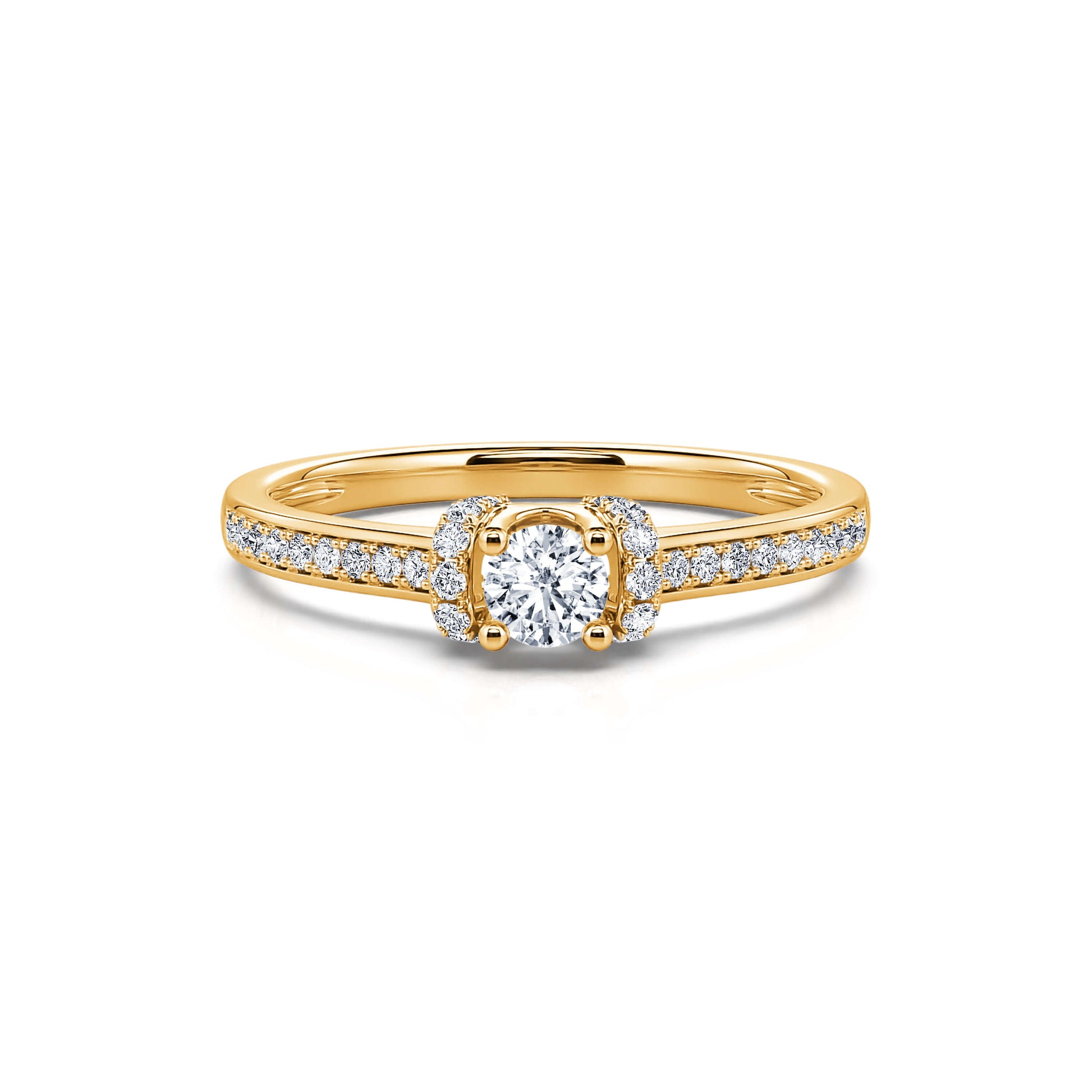Solitaire or jaune diamant accompagné Amarilys 4