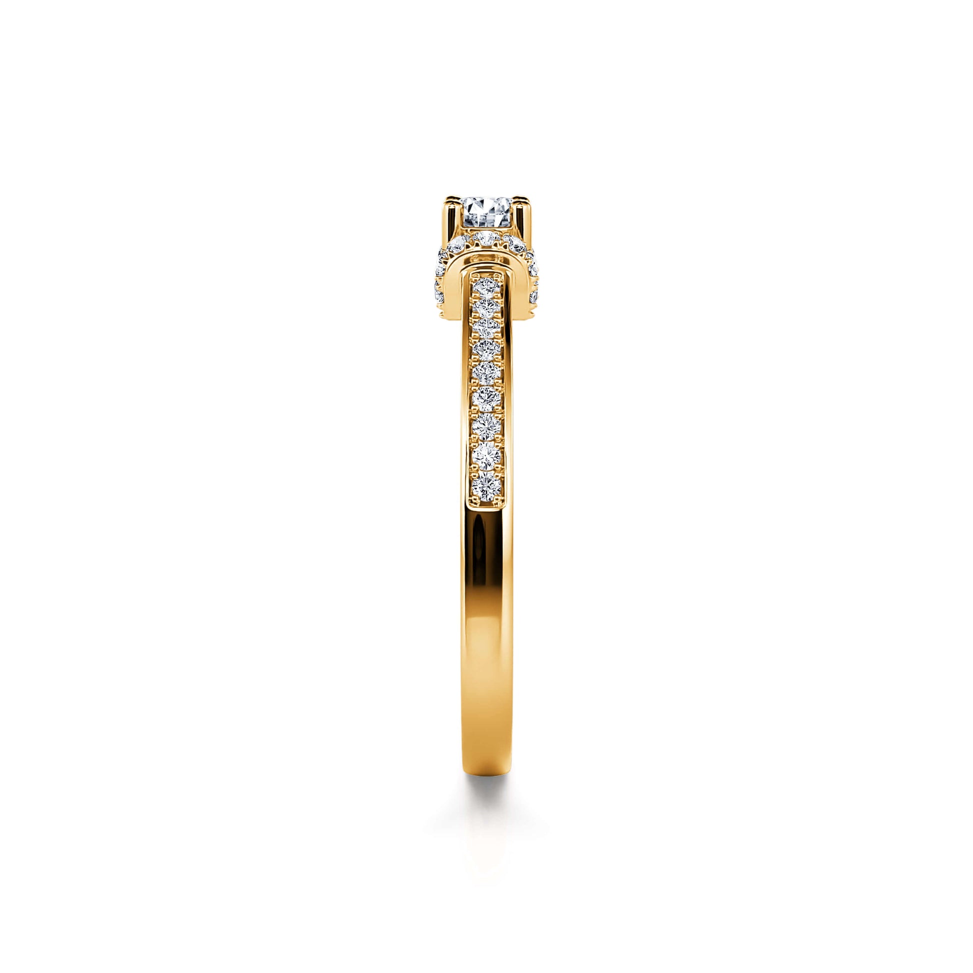 Solitaire or jaune diamant accompagné Amarilys 3