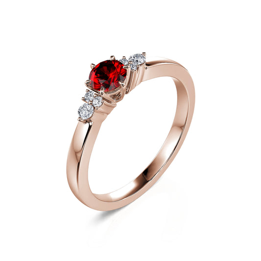 Angie Rubis - Bague en or rose rubis et diamant #2