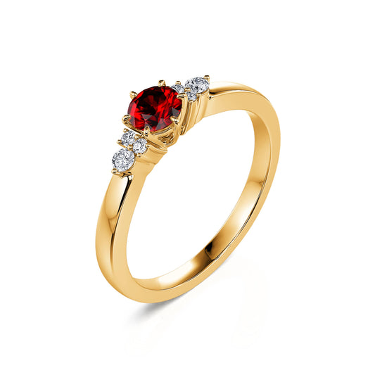 Angie Rubis - Bague en or jaune rubis et diamant #2