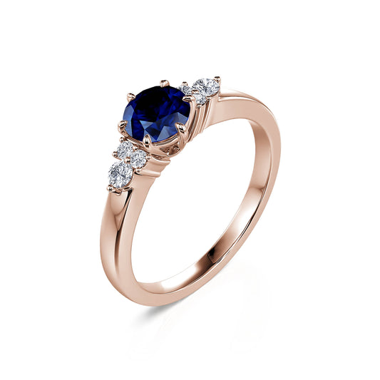 Angie Saphir - Bague en or rose saphir et diamant #2