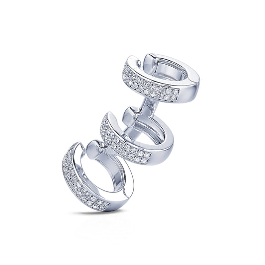 Assya - Mono boucle d'oreille clip or blanc #2