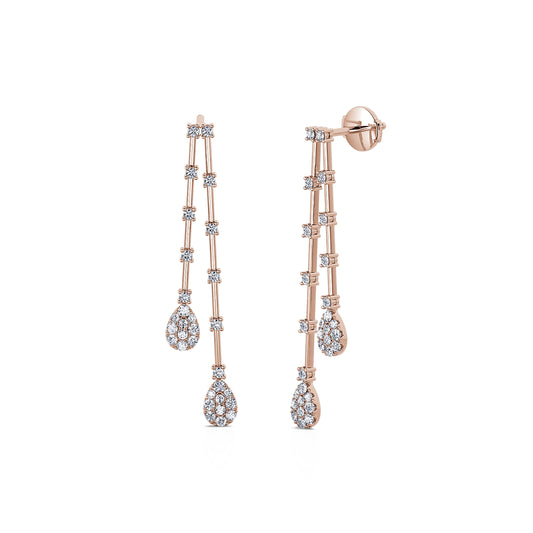 Aude - Boucle d'oreilles or rose diamant #2