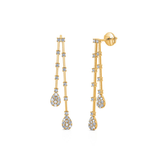 Aude - Boucle d'oreilles or jaune diamant #2