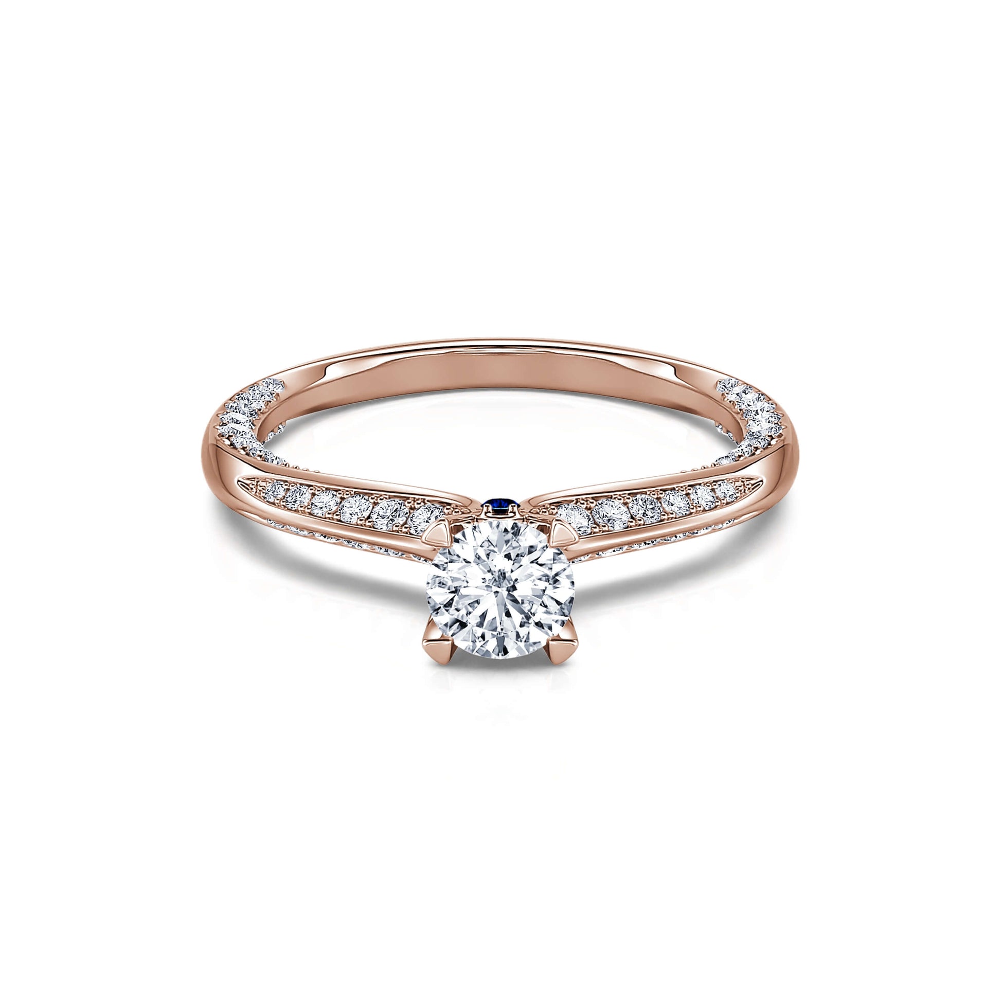 Solitaire diamant or rose Bertille 2