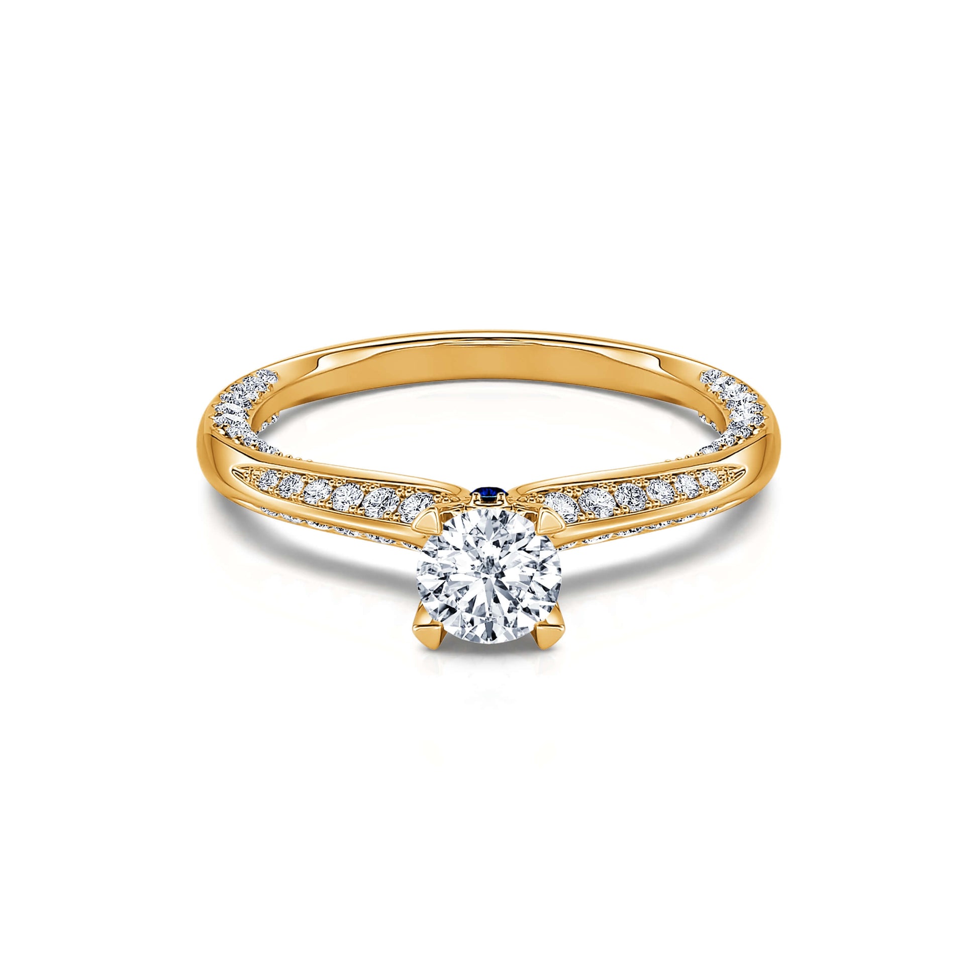 Solitaire diamant or jaune Bertille 2