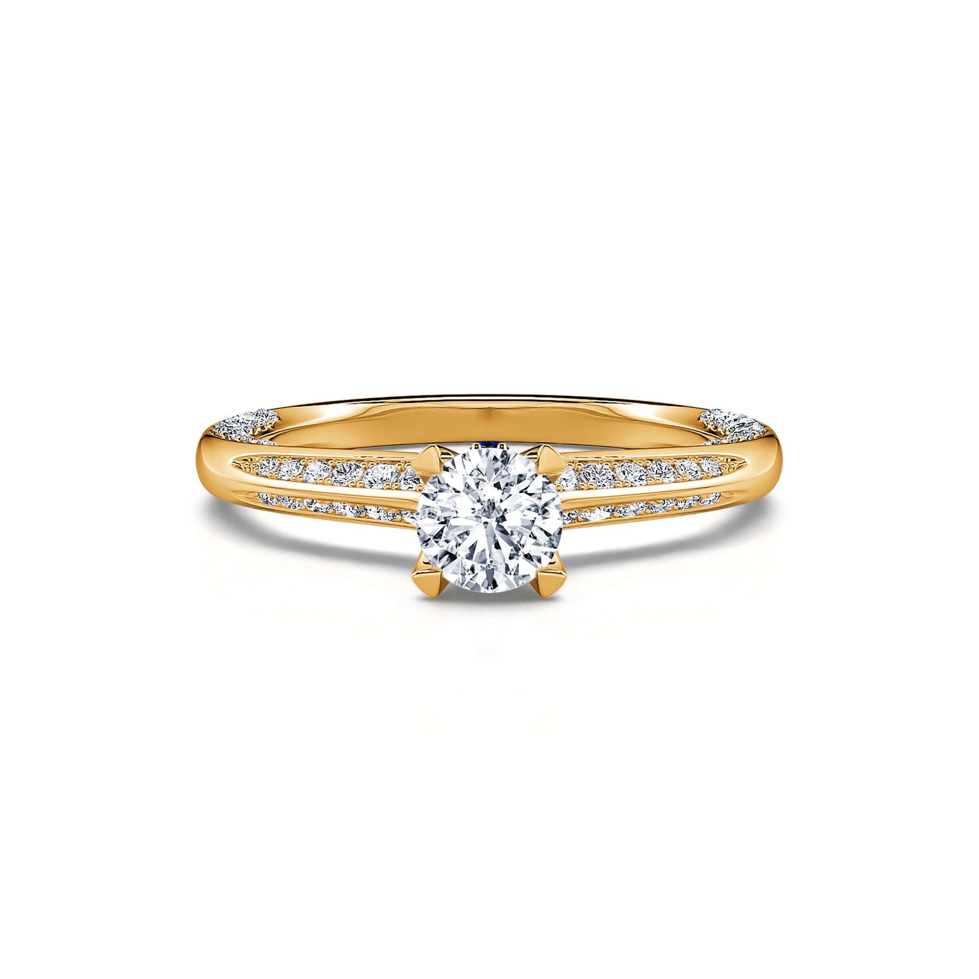 Solitaire diamant or jaune Bertille 1