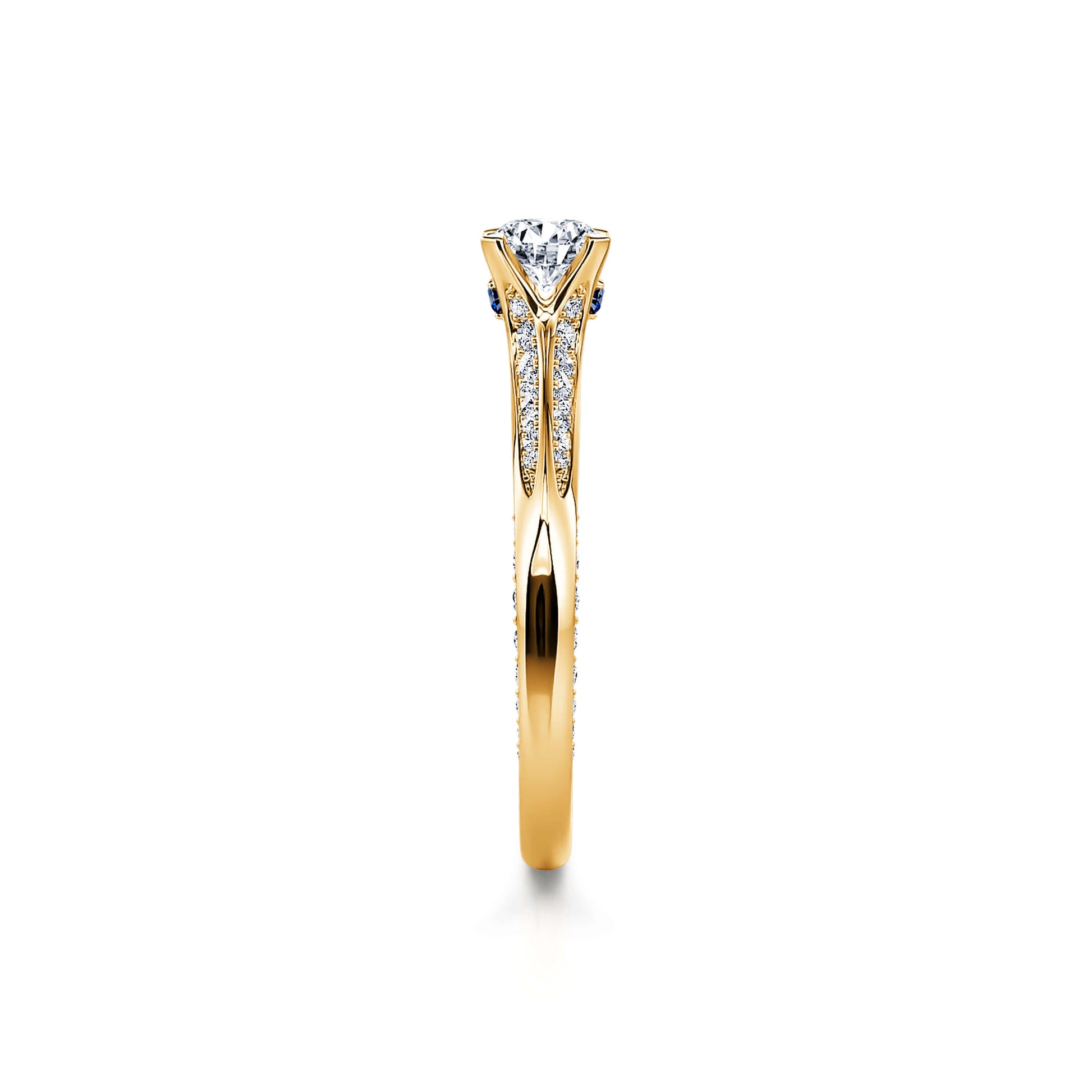 Solitaire diamant or jaune Bertille 5