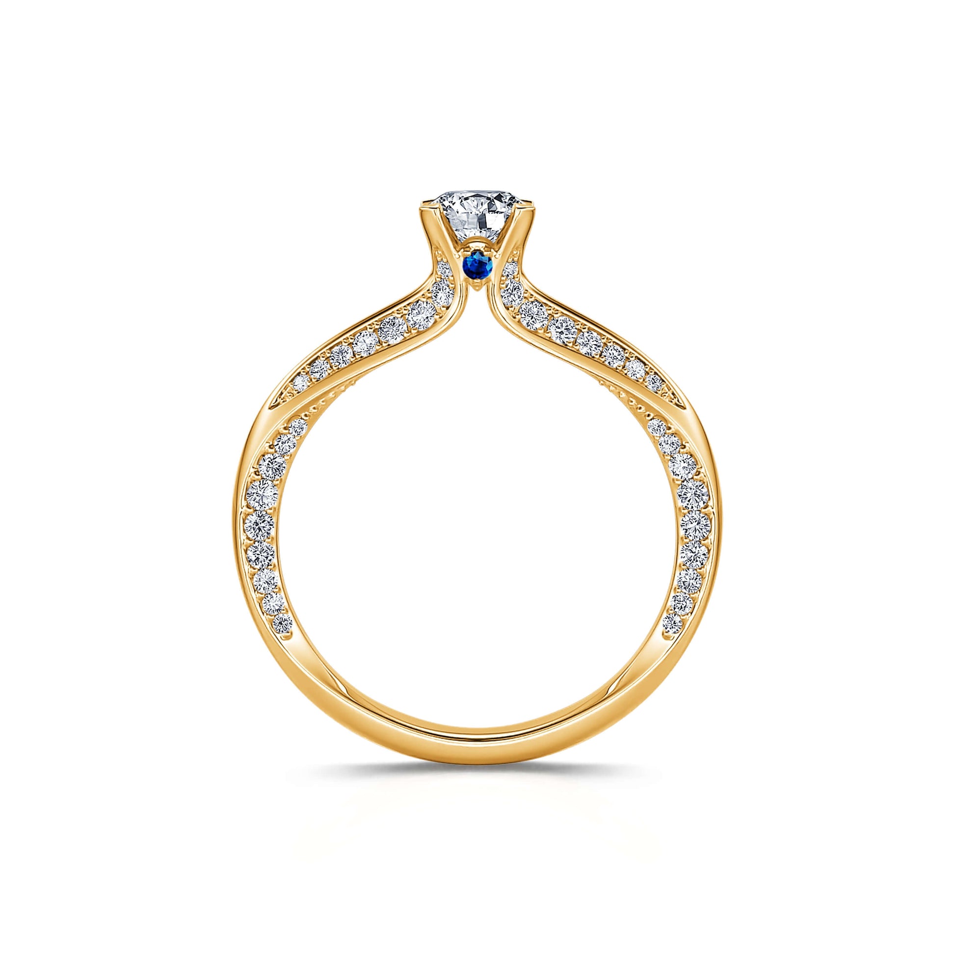 Solitaire diamant or jaune Bertille 4