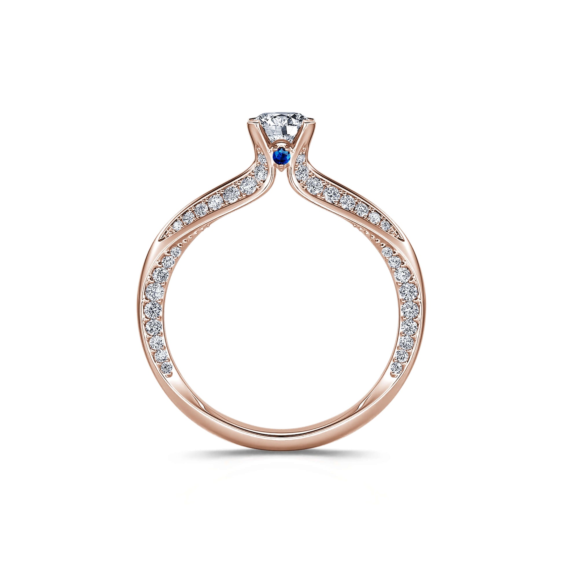 Solitaire diamant or rose Bertille 4