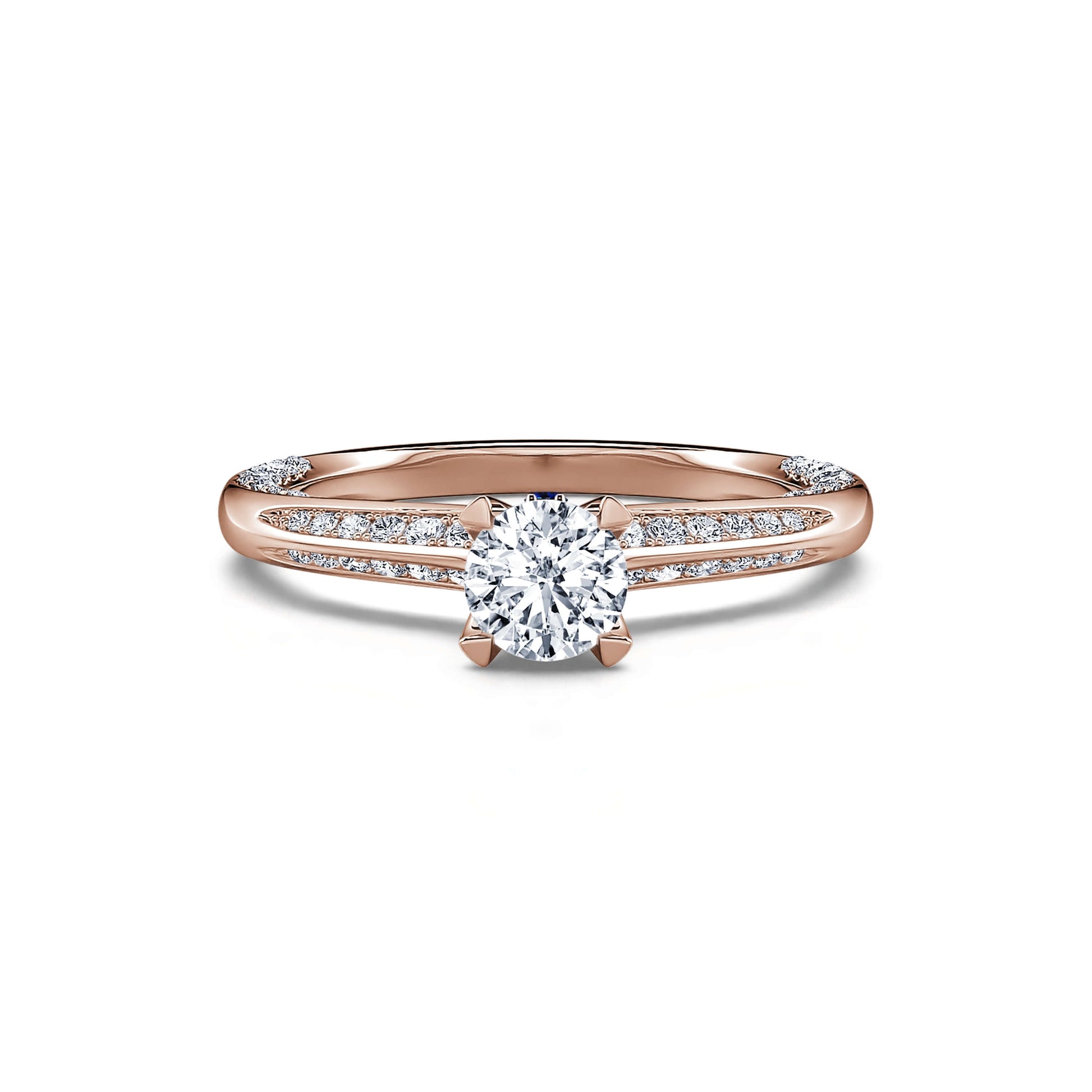 Solitaire diamant or rose Bertille 1