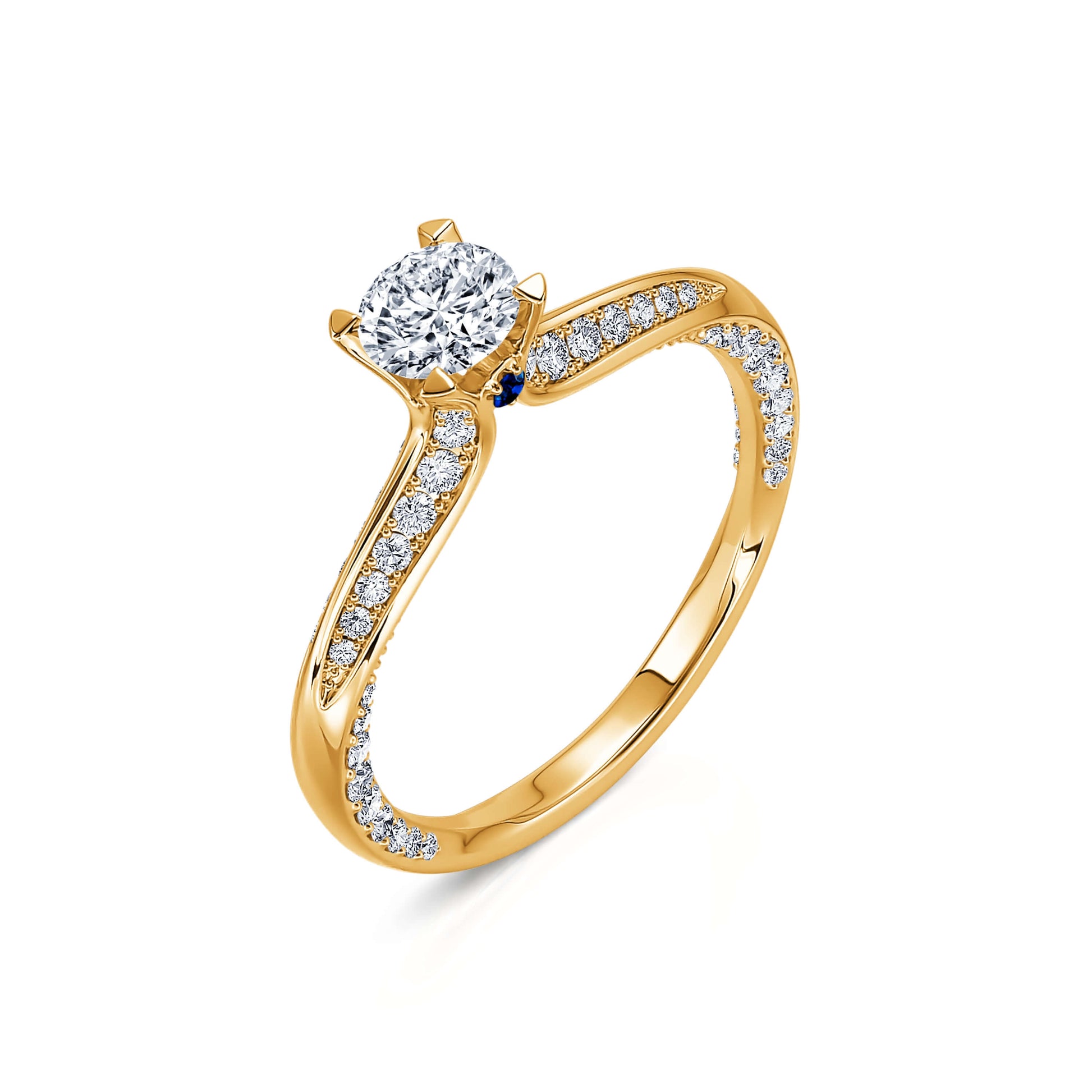 Solitaire diamant or jaune Bertille 3
