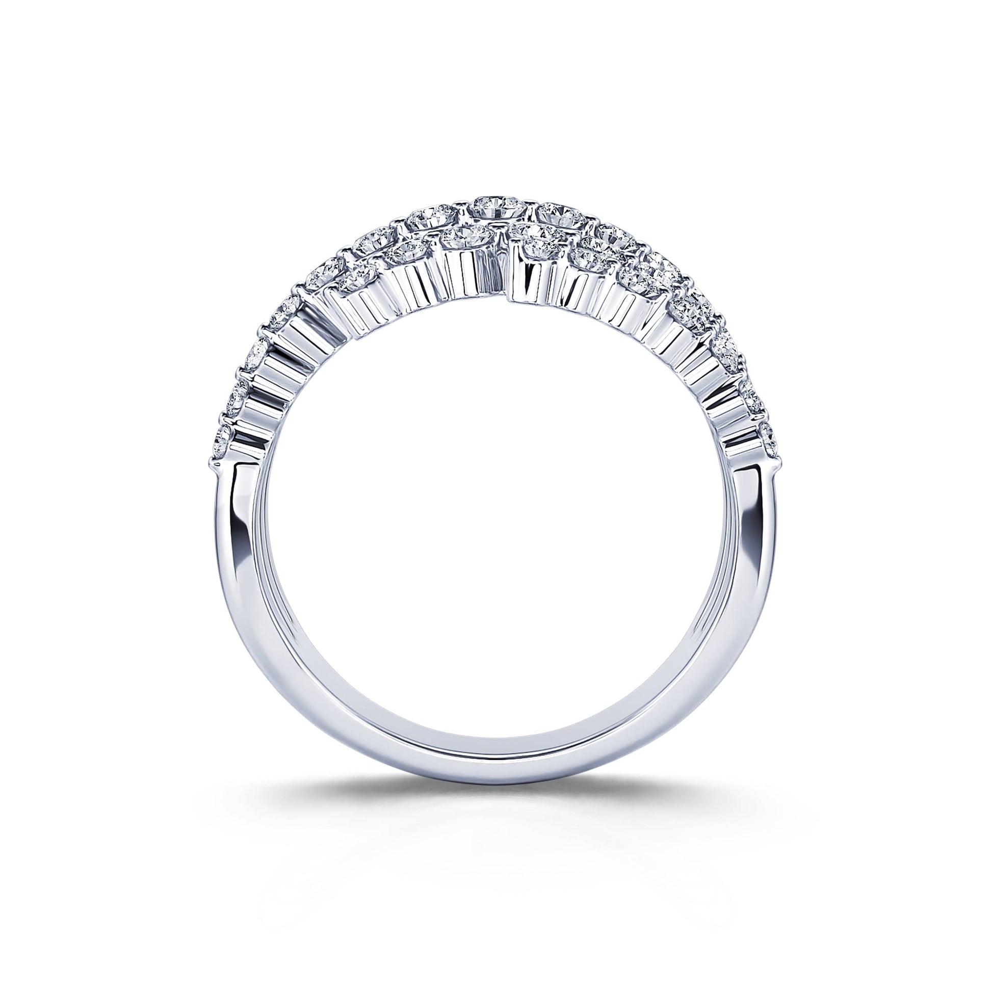 Bague or blanc serpent cinq rangs de diamant Boa 4