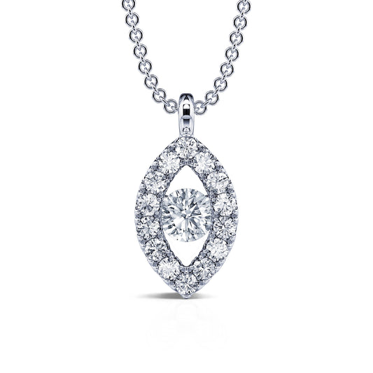 Broadway - Collier or blanc diamant halo œil #2