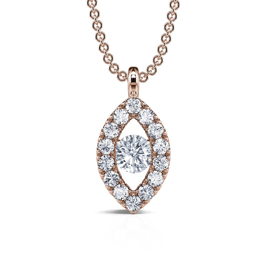 Broadway - Collier or rose diamant halo œil #2