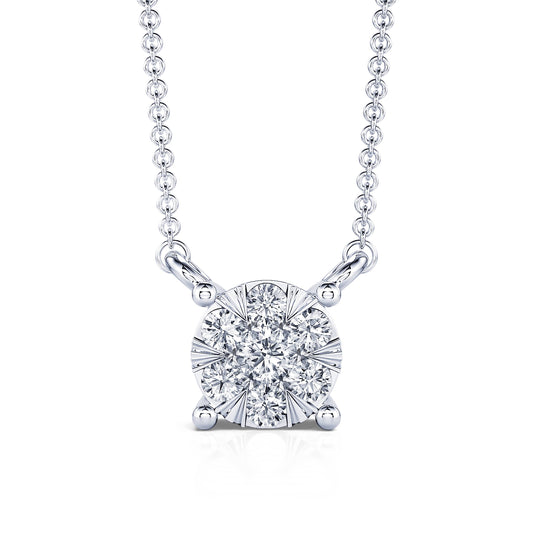 Céleste - Collier or blanc diamant puce illusion #2