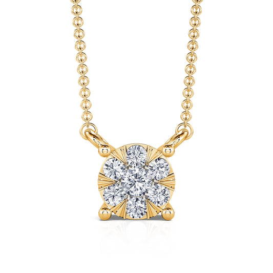 Céleste - Collier or jaune diamant puce illusion #2