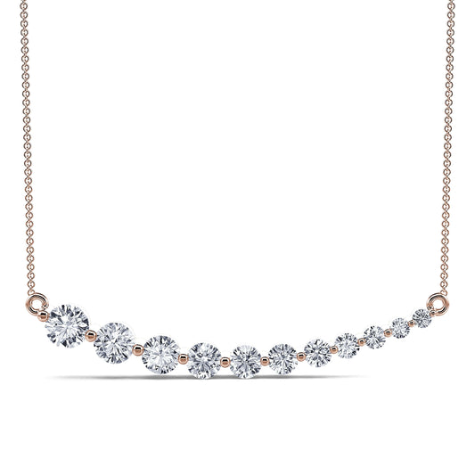Charlie - Collier diamant gradué or rose #2